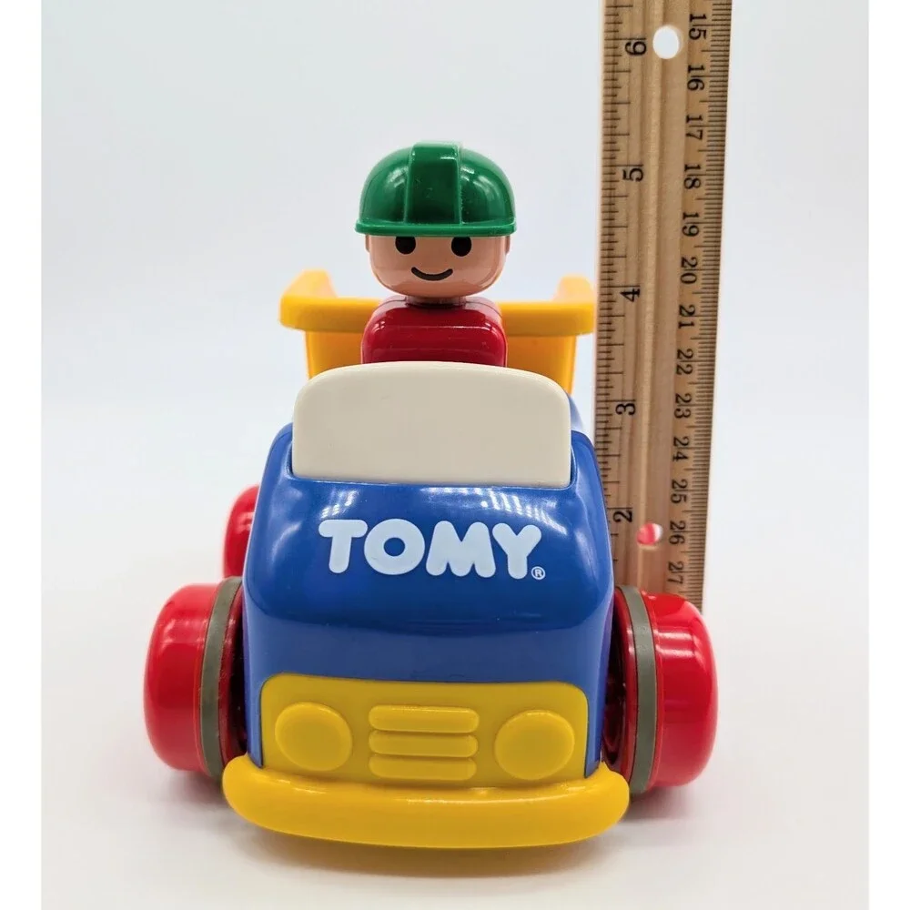 Tomy 1991 TEDDY Push n Go Dump Truck Pull Back Toy